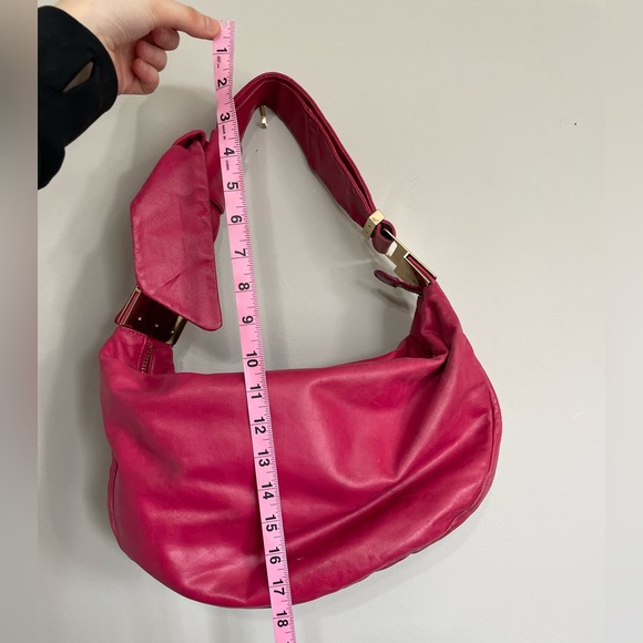 SALE 40% OFF | Badgley Mischka Pink Glazed Leather Hobo Shoulder Bag - Picture 9 of 9